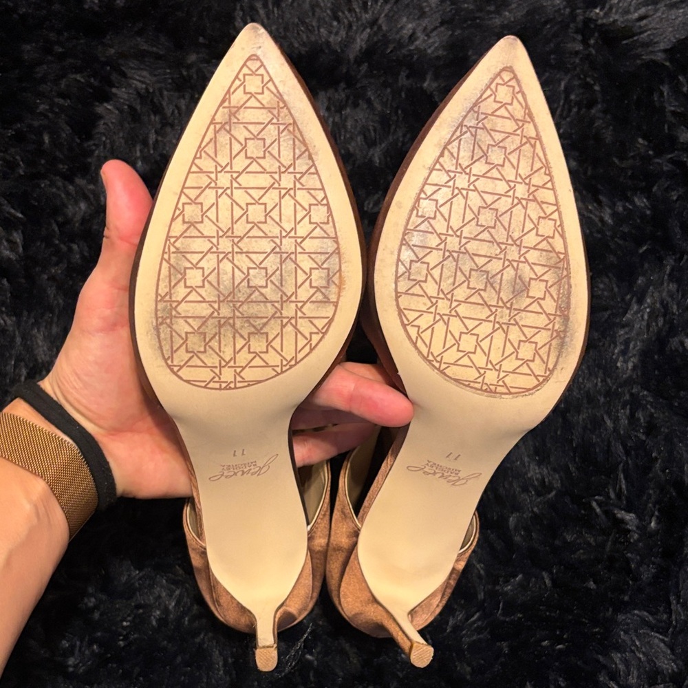 Jewel Badgley Mischka Satin Lace-Up Heels Size 11 - Picture 5 of 8